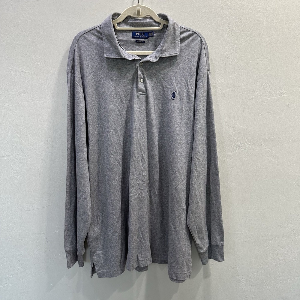 Polo Ralph Lauren‎ Classic Fit Long Sleeve Polo Size XXL Gray